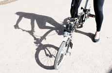Shadow of cyclist